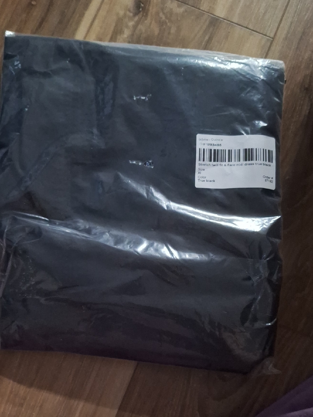 Quince Stretch Twill Fit & Flare Midi Dress Black XL NWT - Picture 2 of 3